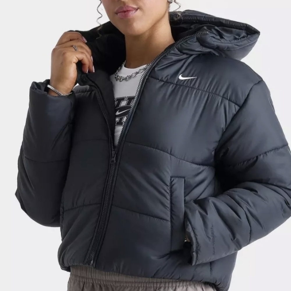 Nike Women's Black Puffer Jacket with Hood